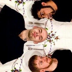 The Human Centrepiece. Image shows from L to R: Shaine Sherlock, Alan Power, Slak Sanchez. Copyright: Open Mike Productions. The Human Centrepiece. Image shows from L to R: Shaine Sherlock, Alan Power, Slak Sanchez. Copyright: Open Mike Productions.