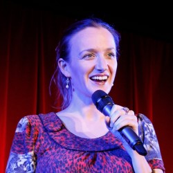 Late With Kate. Kate Smurthwaite. Copyright: BBC. Late With Kate. Kate Smurthwaite. Copyright: BBC.