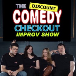 The Discount Comedy Checkout - Improv Show. Image shows from L to R: Chris Lumb, Natalie Smeaton, Terri Shaw, Eddie French. The Discount Comedy Checkout - Improv Show. Image shows from L to R: Chris Lumb, Natalie Smeaton, Terri Shaw, Eddie French.