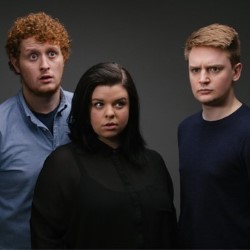 Minor Delays. Image shows from L to R: Joe Barnes, Abi Tedder, Harry Michell. Copyright: Talkback. Minor Delays. Image shows from L to R: Joe Barnes, Abi Tedder, Harry Michell. Copyright: Talkback.