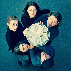 Operation Perfect Teaset. Image shows from L to R: Hannah Blakeley, Sarah Glenister, Lynne Payne, Gaz Farnell, Pat McConnell. Operation Perfect Teaset. Image shows from L to R: Hannah Blakeley, Sarah Glenister, Lynne Payne, Gaz Farnell, Pat McConnell.