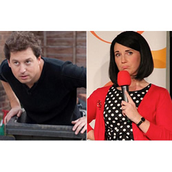 Penella Mellor & Max Davis: North South Collide. Image shows from L to R: Max Davis, Penella Mellor. Penella Mellor & Max Davis: North South Collide. Image shows from L to R: Max Davis, Penella Mellor.
