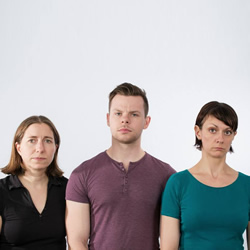 Teatime Monkey Tails. Image shows from L to R: Kit Murdock, Aaron Twitchen, Claire Corfield. Teatime Monkey Tails. Image shows from L to R: Kit Murdock, Aaron Twitchen, Claire Corfield.