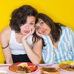 Egg: Richard Pictures. Image shows from L to R: Anna Leong Brophy, Emily Lloyd Saini. Egg: Richard Pictures. Image shows from L to R: Anna Leong Brophy, Emily Lloyd Saini.