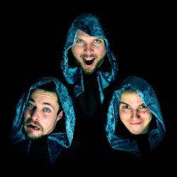 Bad Clowns: Cult Classic. Image shows from L to R: John Bond, Christian Dart, Sam Walls. Bad Clowns: Cult Classic. Image shows from L to R: John Bond, Christian Dart, Sam Walls.