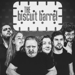 Biscuit Barrel: Double Stuffed. Image shows from L to R: Thomas House, Capriella Hooper, Alex Denley Spencer, Zoë Quilter, James Horscroft, Daryl Reader. Biscuit Barrel: Double Stuffed. Image shows from L to R: Thomas House, Capriella Hooper, Alex Denley Spencer, Zoë Quilter, James Horscroft, Daryl Reader.