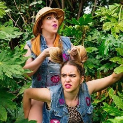 Double Denim: Adventure Show. Image shows from L to R: Michelle Brasier, Laura Frew. Double Denim: Adventure Show. Image shows from L to R: Michelle Brasier, Laura Frew.