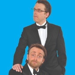 Flanders and Swann. Image shows from L to R: Duncan Walsh Atkins, Tim Fitzhigham. Flanders and Swann. Image shows from L to R: Duncan Walsh Atkins, Tim Fitzhigham.