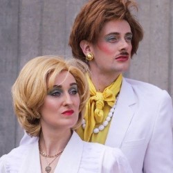 Hunt & Murphy: Beg Borrow And Bitch. Image shows from L to R: Abbie Murphy, Richard Hunt. Hunt & Murphy: Beg Borrow And Bitch. Image shows from L to R: Abbie Murphy, Richard Hunt.