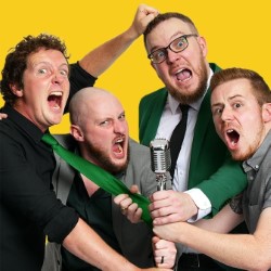 The Noise Next Door's Comedy Lock-In. Image shows from L to R: Matt Grant, Sam Pacelli, Tom Livingstone, Robin Hatcher. The Noise Next Door's Comedy Lock-In. Image shows from L to R: Matt Grant, Sam Pacelli, Tom Livingstone, Robin Hatcher.