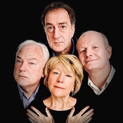 Radio Active: The 40th Anniversary Show. Image shows from L to R: Michael Fenton Stevens, Angus Deayton, Helen Atkinson-Wood, Philip Pope. Radio Active: The 40th Anniversary Show. Image shows from L to R: Michael Fenton Stevens, Angus Deayton, Helen Atkinson-Wood, Philip Pope.