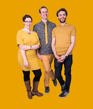 Festival Of The Spoken Nerd. Image shows from L to R: Helen Arney, Matt Parker, Steve Mould. Copyright: Rosemary Rance. Festival Of The Spoken Nerd. Image shows from L to R: Helen Arney, Matt Parker, Steve Mould. Copyright: Rosemary Rance.