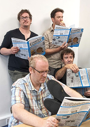 Image shows from L to R: Joel Morris, Alex Morris, Robin Halstead, Jason Hazeley. Image shows from L to R: Joel Morris, Alex Morris, Robin Halstead, Jason Hazeley.