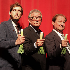 The Goon Show 2018 tour - Spike Milligan, Peter Sellers, Harry Secombe. Image shows from L to R: Colin Elmer, Julian Howard, Clive Greenwood. The Goon Show 2018 tour - Spike Milligan, Peter Sellers, Harry Secombe. Image shows from L to R: Colin Elmer, Julian Howard, Clive Greenwood.