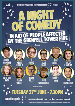 Grenfell Tower comedy benefit gig. Grenfell Tower comedy benefit gig.
