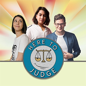 Here To Judge. Image shows from L to R: Priya Hall, Leila Navabi, Robin Morgan. Here To Judge. Image shows from L to R: Priya Hall, Leila Navabi, Robin Morgan.