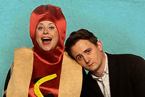 The Delightful Sausage. Image shows from L to R: Amy Gledhill, Chris Cantrill. The Delightful Sausage. Image shows from L to R: Amy Gledhill, Chris Cantrill.