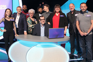 Pointless. Image shows from L to R: Cariad Lloyd, Alexander Armstrong, Darren Harriott, Jenny Eclair, Nish Kumar, Richard Osman, Ed Gamble, Sofie Hagen, Simon Evans, Geoff Norcott. Pointless. Image shows from L to R: Cariad Lloyd, Alexander Armstrong, Darren Harriott, Jenny Eclair, Nish Kumar, Richard Osman, Ed Gamble, Sofie Hagen, Simon Evans, Geoff Norcott.