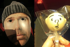 Sick Of It mask and lollipop. Sick Of It mask and lollipop.