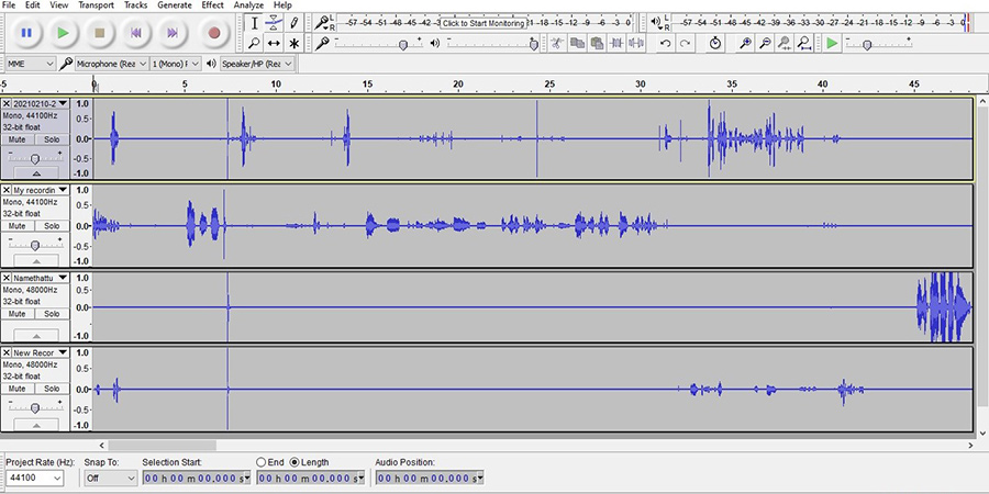 Lining up the claps in audio editing software. Lining up the claps in audio editing software.