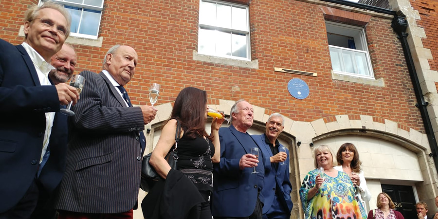 'Allo 'Allo! blue plaque unveiling. Image shows from L to R: Richard Gibson, Nicholas Frankau, John D. Collins, Francesca Gonshaw, Guy Siner, Arthur Bostrom, Sue Hodge, Vicki Michelle. 'Allo 'Allo! blue plaque unveiling. Image shows from L to R: Richard Gibson, Nicholas Frankau, John D. Collins, Francesca Gonshaw, Guy Siner, Arthur Bostrom, Sue Hodge, Vicki Michelle.