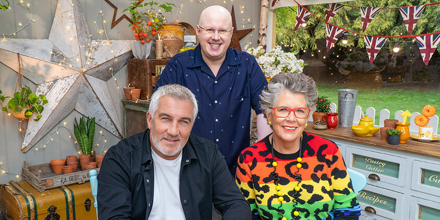 Bake Off. Image shows from L to R: Paul Hollywood, Matt Lucas, Prue Leith. Bake Off. Image shows from L to R: Paul Hollywood, Matt Lucas, Prue Leith.