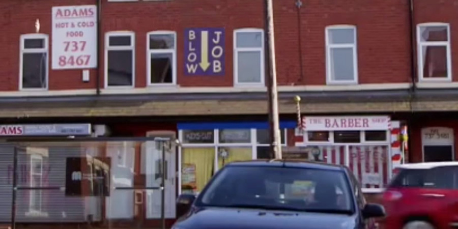 Blow job sign. Copyright: Goodnight Vienna Productions. Blow job sign. Copyright: Goodnight Vienna Productions.