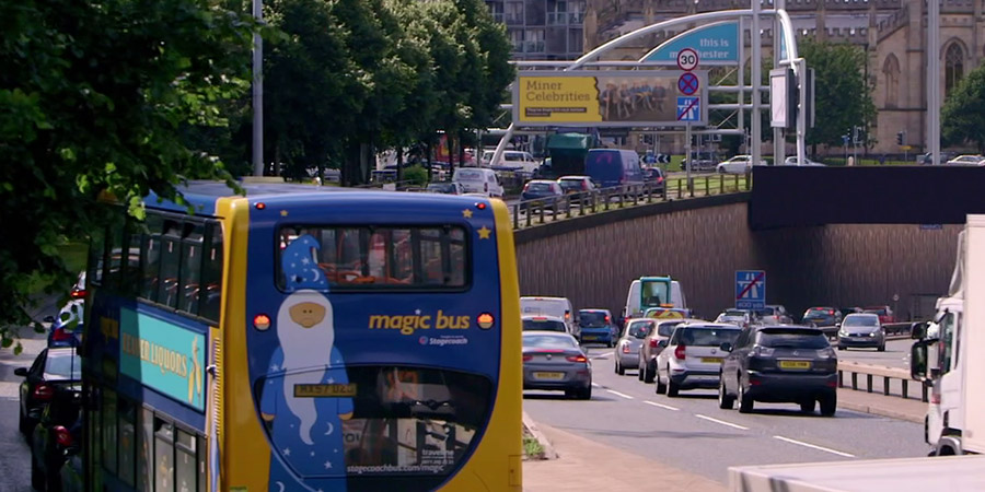 Magic bus with Beaver Liqueur advert. Magic bus with Beaver Liqueur advert.
