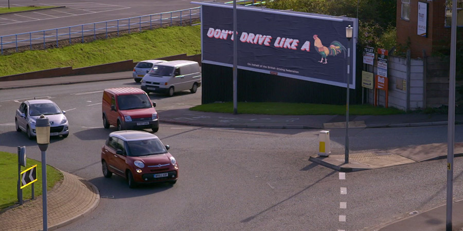 Don't drive like a... picture of a cockerel. Don't drive like a... picture of a cockerel.