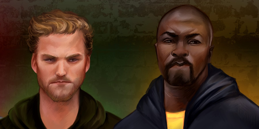 Defenders - Iron Fist and Luke Cage. Copyright: Hazelgee.