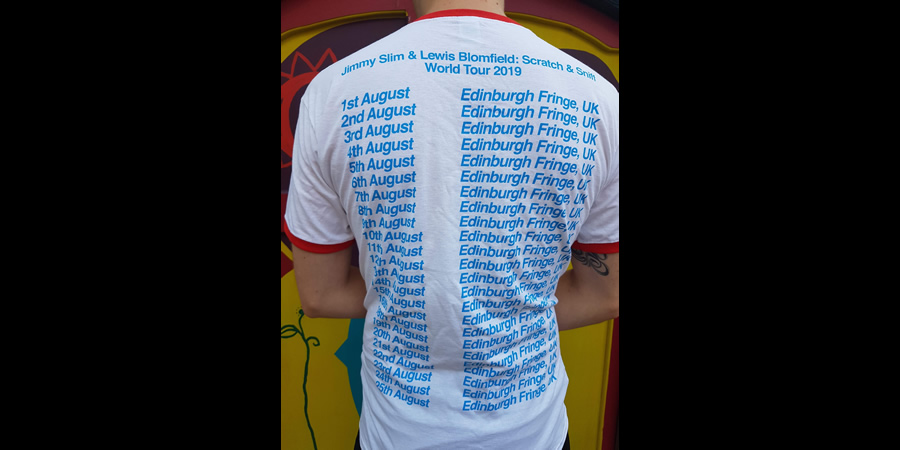 Scratch & Sniff tour t-shirt. Copyright: Sarah Slack. Scratch & Sniff tour t-shirt. Copyright: Sarah Slack.