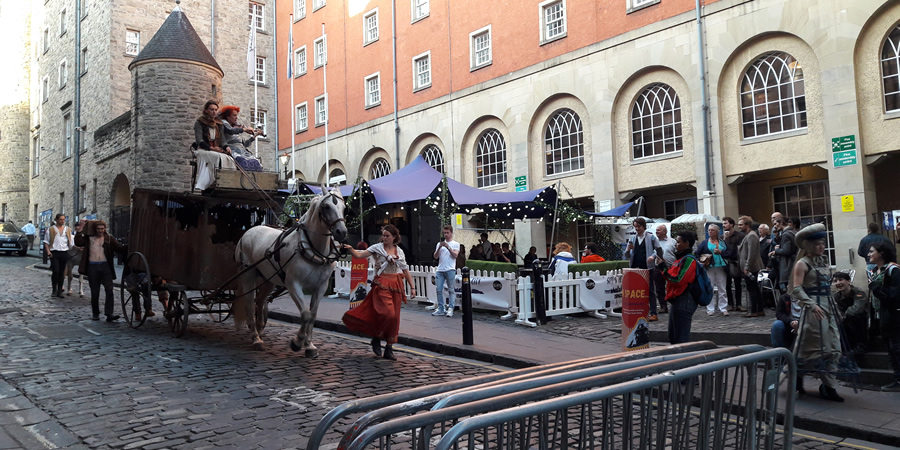 Horse and cart at Edinburgh Fringe. Horse and cart at Edinburgh Fringe.