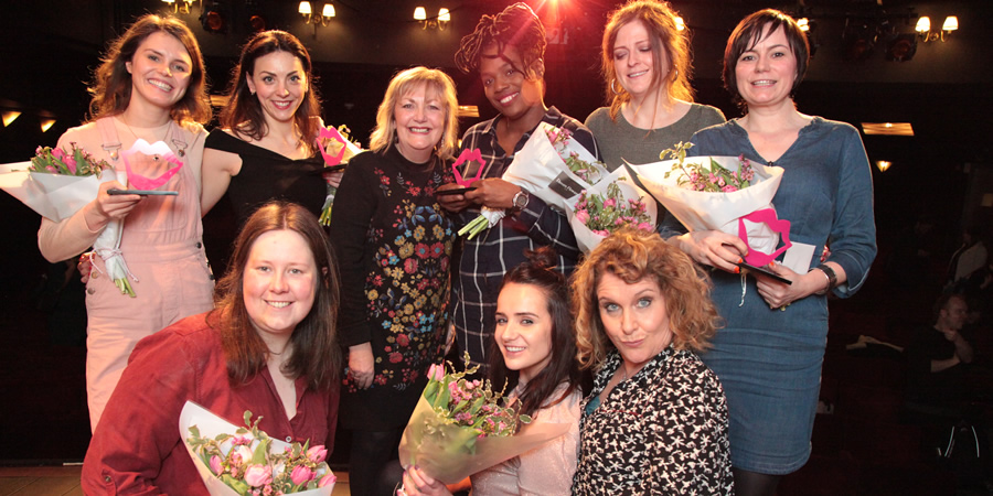 Funny Women Awards 2017. Image shows from L to R: Cam Spence, Naomi Sheldon, Chloe Petts, Lynne Parker, Thanyia Moore, Gabby Killick, Jan Ravens, Susan Riddell, Alex Hardy. Funny Women Awards 2017. Image shows from L to R: Cam Spence, Naomi Sheldon, Chloe Petts, Lynne Parker, Thanyia Moore, Gabby Killick, Jan Ravens, Susan Riddell, Alex Hardy.