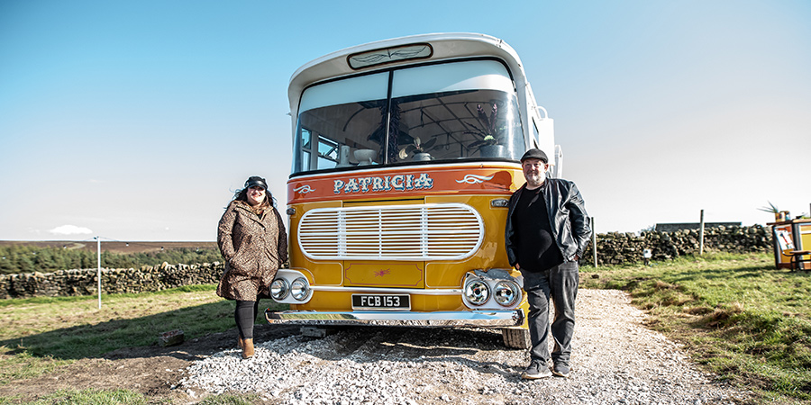 Johnny Vegas: Carry On Glamping. Image shows from L to R: Beverley Dixon, Johnny Vegas. Johnny Vegas: Carry On Glamping. Image shows from L to R: Beverley Dixon, Johnny Vegas.