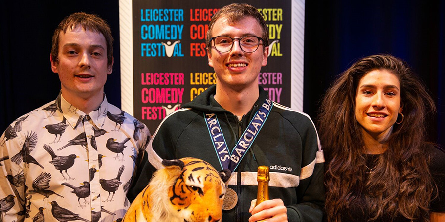 Leicester Mercury Comedian Of The Year 2020. Image shows from L to R: Matt Bragg, Eric Rushton, Louise Young. Leicester Mercury Comedian Of The Year 2020. Image shows from L to R: Matt Bragg, Eric Rushton, Louise Young.