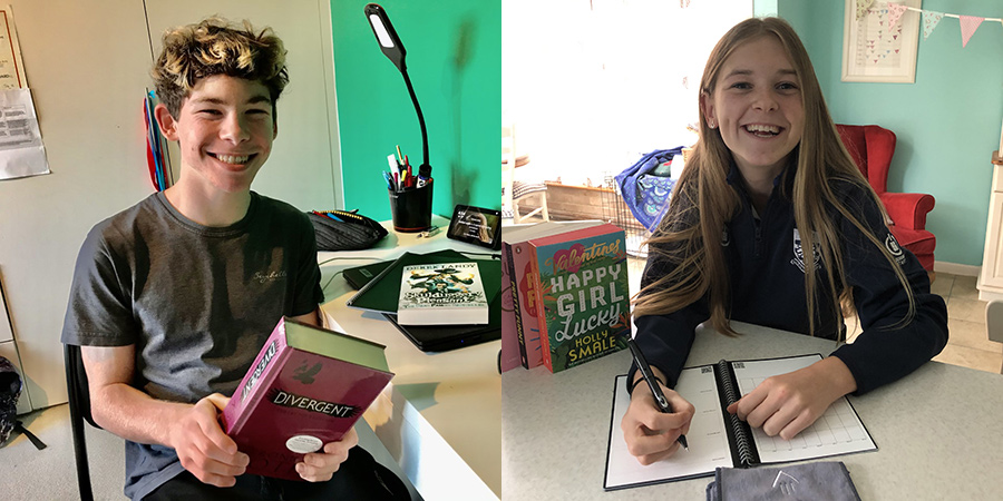 Louise Rennison Award 2020 winners Rhys Heal and Rosie Parkin. Louise Rennison Award 2020 winners Rhys Heal and Rosie Parkin.