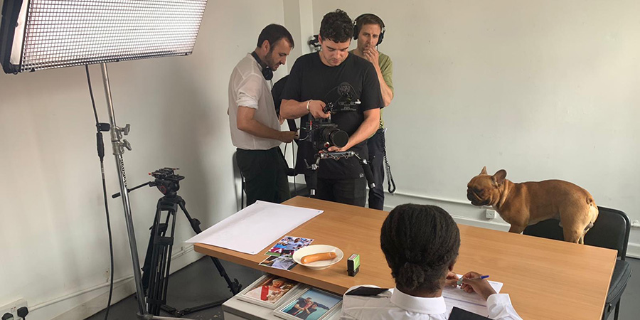 Mother's Best Child shooting a sketch. Mother's Best Child shooting a sketch.