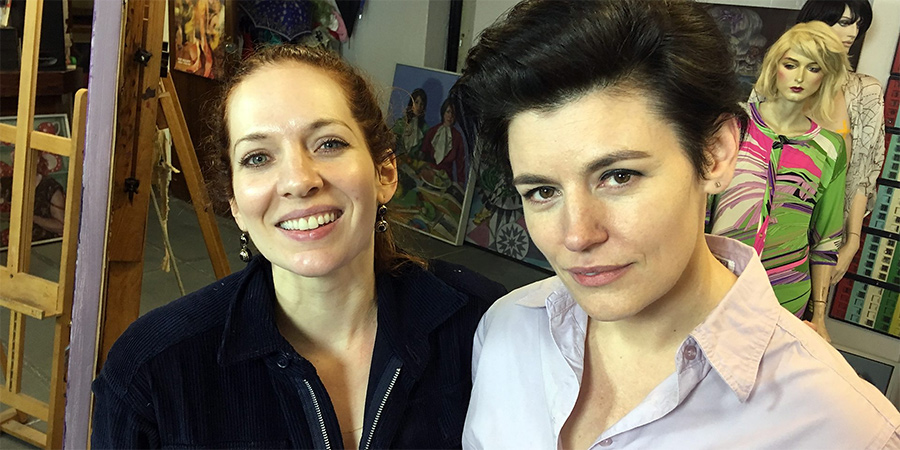 Only Artists. Image shows from L to R: Katherine Ryan, Roxana Halls. Copyright: BBC. Only Artists. Image shows from L to R: Katherine Ryan, Roxana Halls. Copyright: BBC.