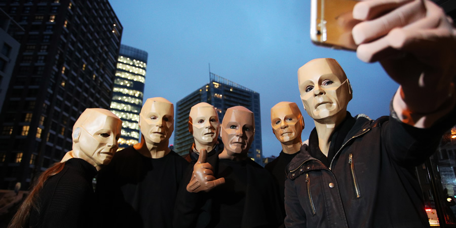 Red Dwarf fans dressed as the character Kryten make their way to a special screening in London. Copyright: Joe Pepler / PinPep. Red Dwarf fans dressed as the character Kryten make their way to a special screening in London. Copyright: Joe Pepler / PinPep.