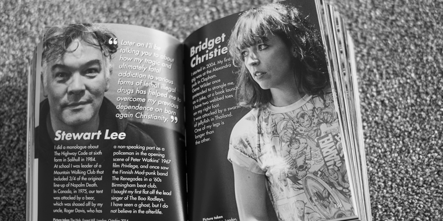 Stewart Lee and Bridget Christie in Steve Best's book. Stewart Lee and Bridget Christie in Steve Best's book.