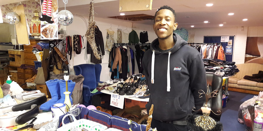 Klaudie in Chartwell Cancer Trust shop. Klaudie in Chartwell Cancer Trust shop.