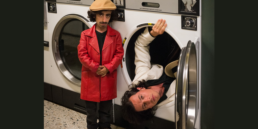 The Vagabonds of Comedy. Image shows from L to R: Imaan Hadchiti, Filippo Spreafico. The Vagabonds of Comedy. Image shows from L to R: Imaan Hadchiti, Filippo Spreafico.