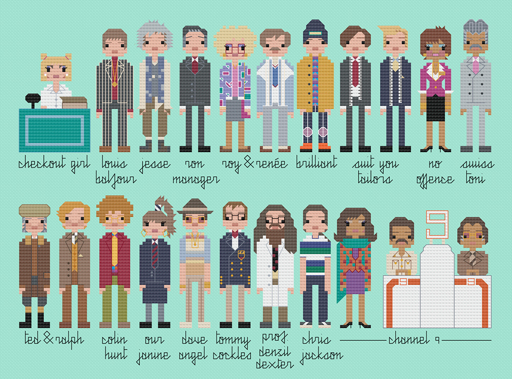 The Fast Show cross stitch. Copyright: 8bitnorthxstitch. The Fast Show cross stitch. Copyright: 8bitnorthxstitch.