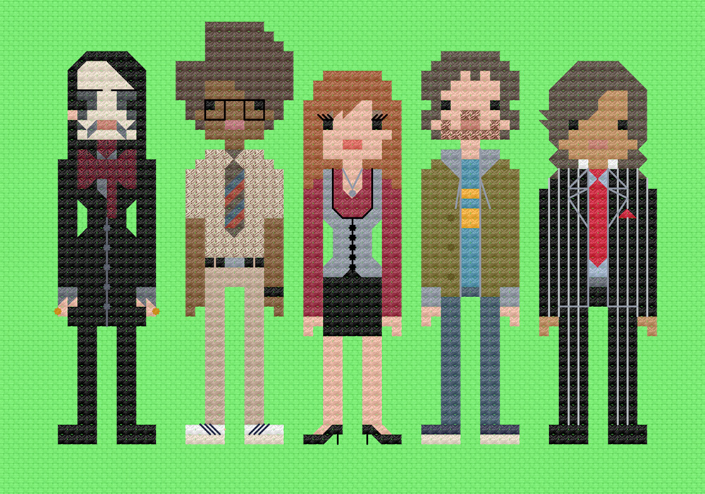 The IT Crowd cross stitch. Copyright: 8bitnorthxstitch. The IT Crowd cross stitch. Copyright: 8bitnorthxstitch.