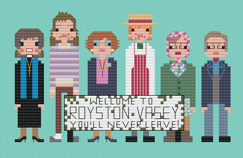 The League Of Gentlemen cross stitch. Copyright: 8bitnorthxstitch. The League Of Gentlemen cross stitch. Copyright: 8bitnorthxstitch.
