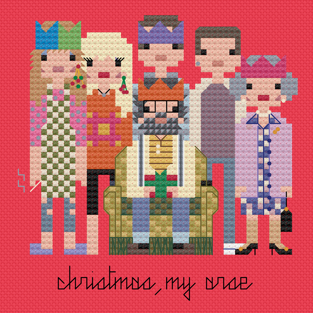 The Royle Family festive cross stitch. Copyright: 8bitnorthxstitch. The Royle Family festive cross stitch. Copyright: 8bitnorthxstitch.