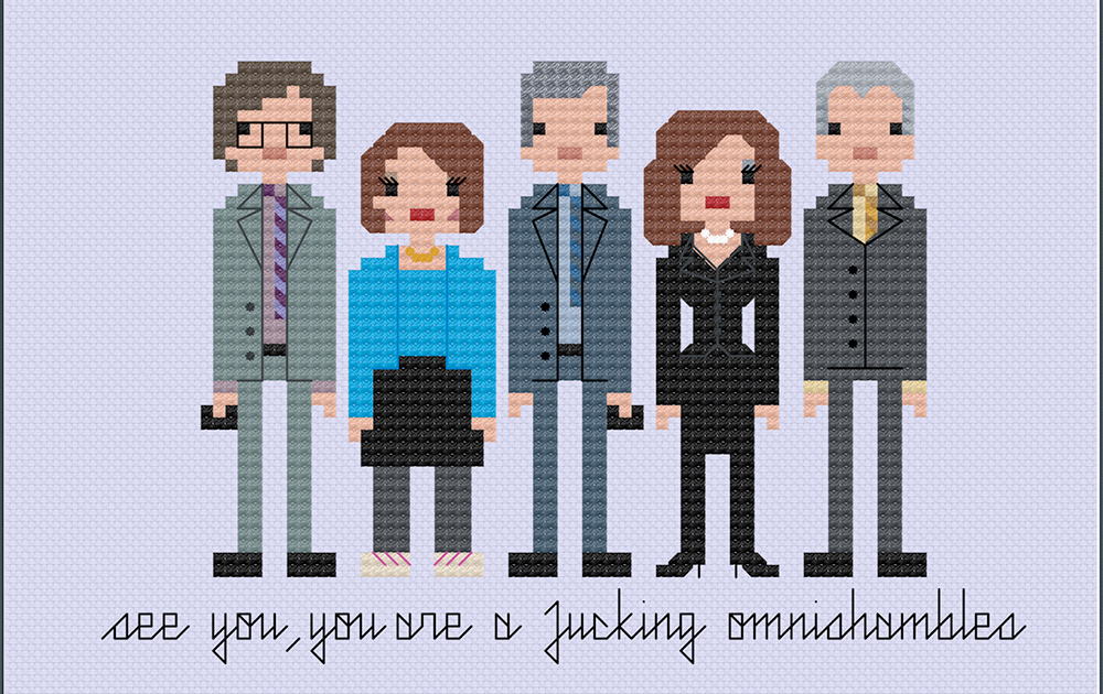 The Thick Of It cross stitch. Copyright: 8bitnorthxstitch. The Thick Of It cross stitch. Copyright: 8bitnorthxstitch.