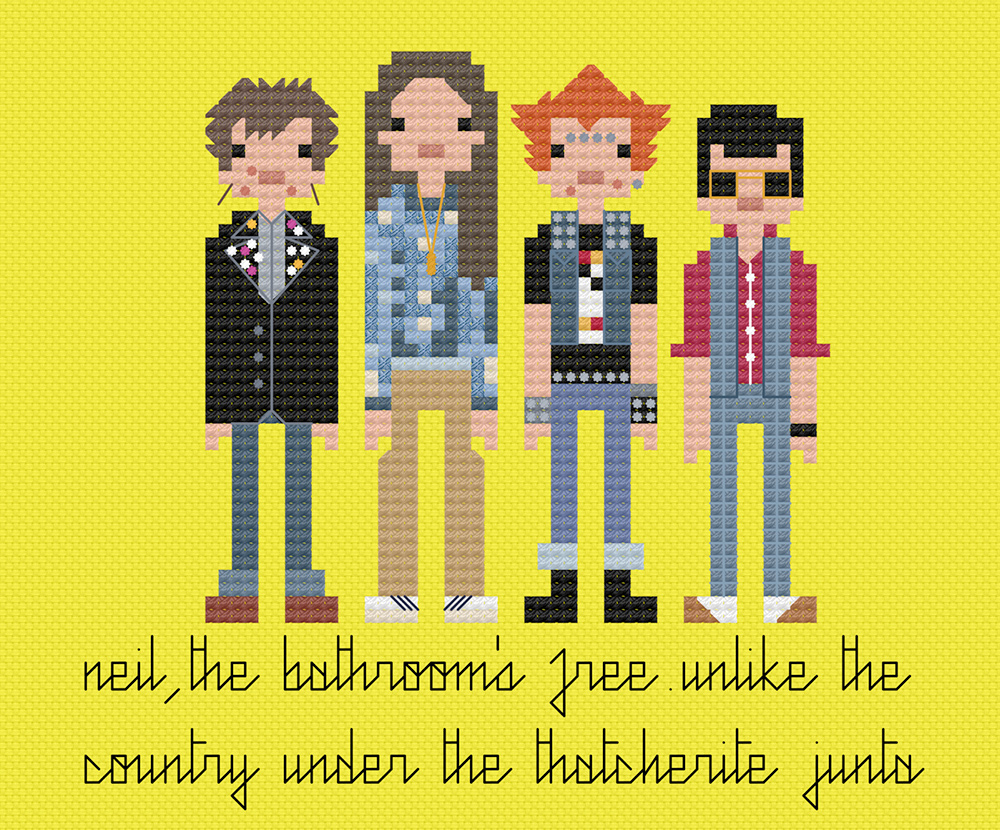 The Young Ones cross stitch. Copyright: 8bitnorthxstitch. The Young Ones cross stitch. Copyright: 8bitnorthxstitch.