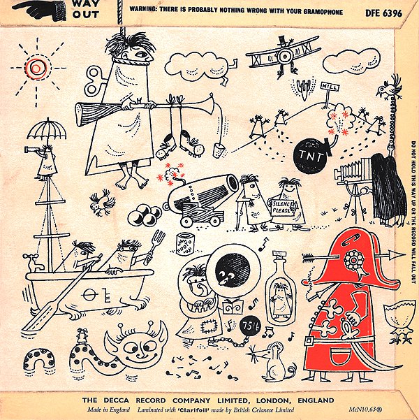 The Goons EP rear - DFE 6396. Copyright: Decca. The Goons EP rear - DFE 6396. Copyright: Decca.