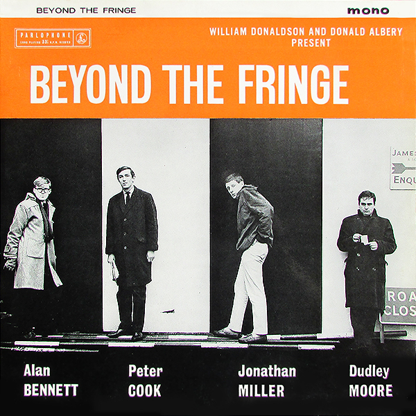 Beyond The Fringe front - PMC 1145. Image shows from L to R: Alan Bennett, Peter Cook, Jonathan Miller, Dudley Moore. Beyond The Fringe front - PMC 1145. Image shows from L to R: Alan Bennett, Peter Cook, Jonathan Miller, Dudley Moore.